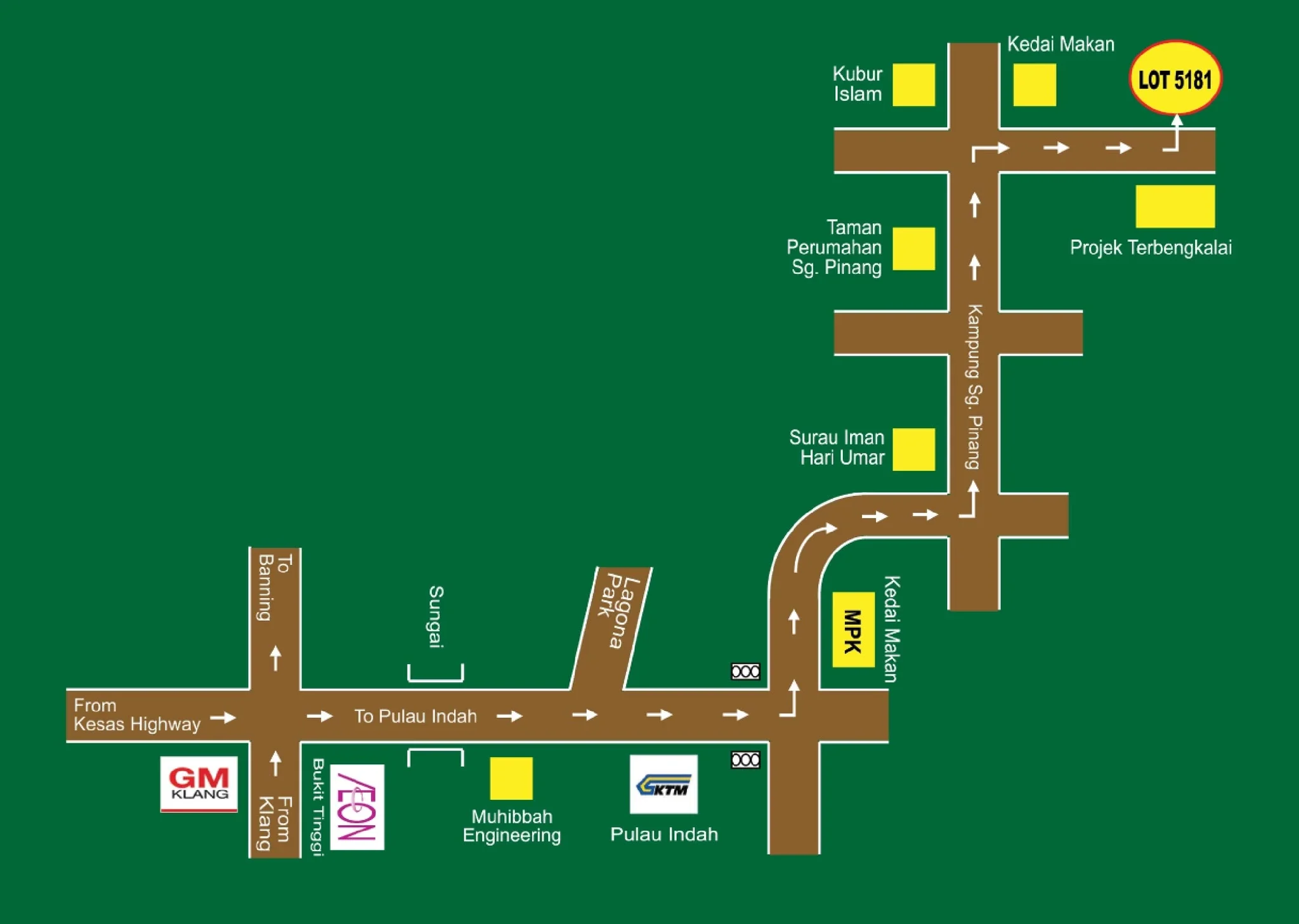 Location map of Kampung Sungai Pinang, Lot 5181