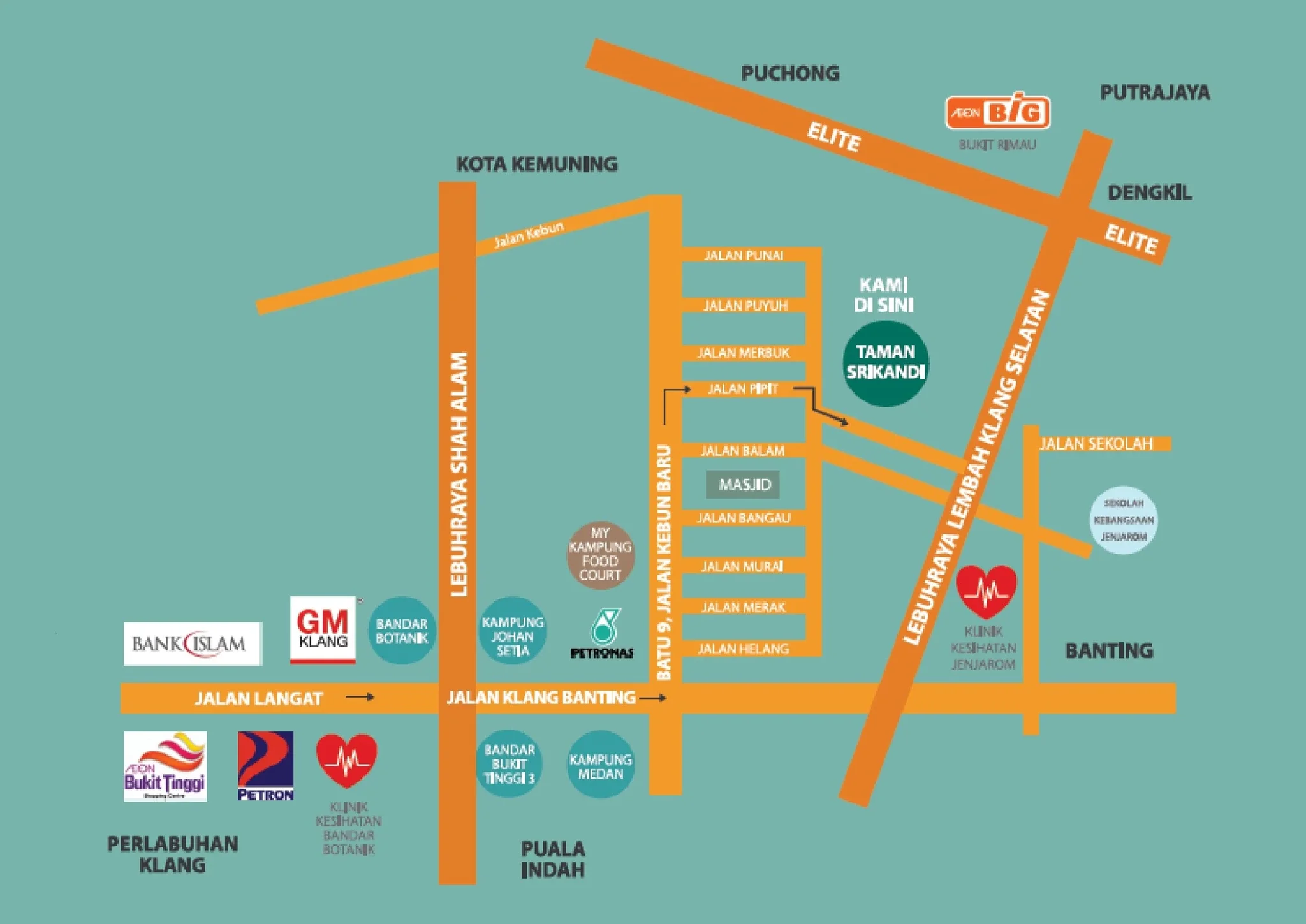 Location map of Taman Srikandi